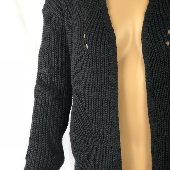 Juniors sweaters laced-back open-front cardigan - Picture 2 of 5